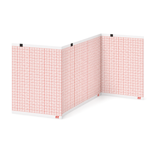Papel graficado en rojo. Medidas: 14.4cm*10cm Doblado en Z de 350 hojas .Schiller AT6. 2.157005 marca NT
