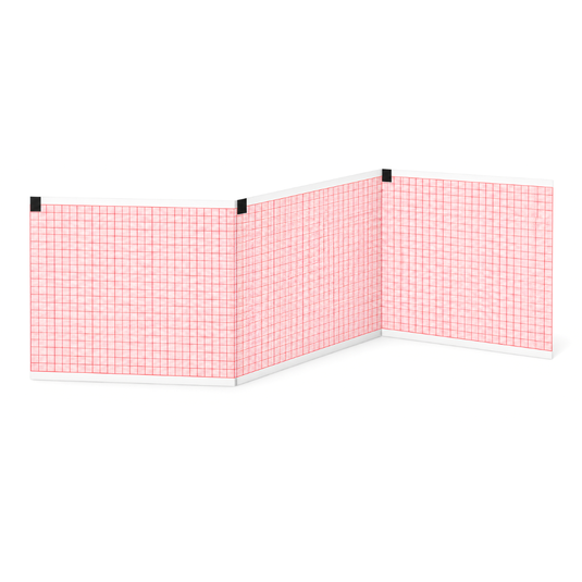 Papel graficado en rojo. Medidas: 14.4cm*15cm Doblado en Z de 30 mts Para FQS145-3A-150 Evertrace. marca NT