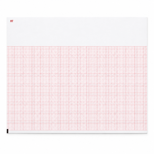 Papel graficado en rojo. Medidas: 21.5cm*28cm Doblado en Z de 200 hojas. Para Burdick Atria 3000/6100. marca NT