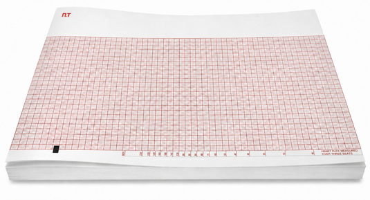 Papel graficado en rojo. Medidas: 21.5cm*28cm Doblado en Z de 250 hojas. Para Mortara ELI250. marca NT