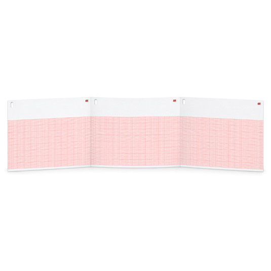 Papel graficado en rojo. Medidas: 21.5cm*28cm Doblado en Z de 200 hojas. Para Burdick 7868. marca NT