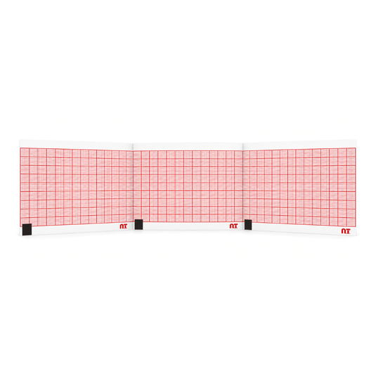 Papel graficado en rojo. Medidas: 5.95cm*7.5cm Doblado en Z de 200 hojas. Cardiette AR600marca NT