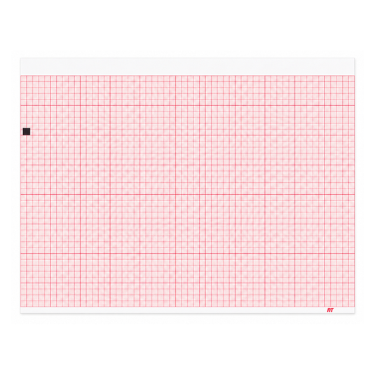 Papel graficado en rojo. Medidas: 21.2cm*28cm Doblado en Z de 200 hojas. Cardiette AR2100 marca NT