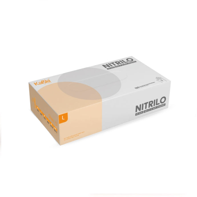 Guante de Nitrilo libre de polvo para examen de tamaño grande en color azul - Corrugado de 10 cajas con 100 piezas - GXC