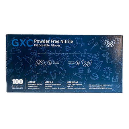 OCFN35BL-SM Guante de Nitrilo libre de polvo para examen de tamaño chico en color azul - Corrugado de 10 cajas con 100 piezas