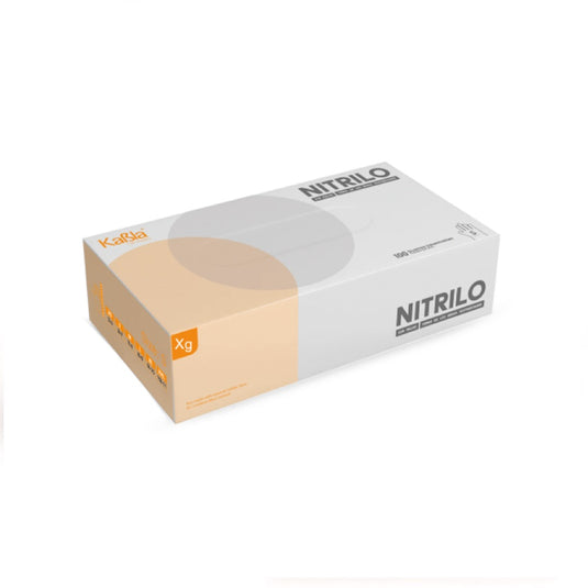 Guante de Nitrilo libre de polvo para examen, tamaño extra-grande, color azul - caja con 100 piezas - GXC