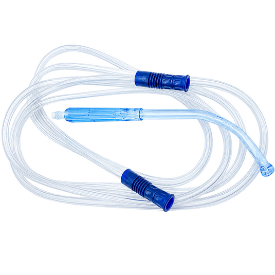 Cánula Yankauer De Pvc Suave Con Punta De Corona, Ventilada, Con Conector Y Tubo De Succión De 1/4