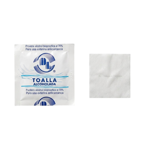 Toalla Alcoholada Caja con 100 piezas marca DL