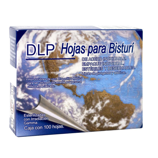 Caja con 100 hojas para bisturí de acero inoxidable, número 12
