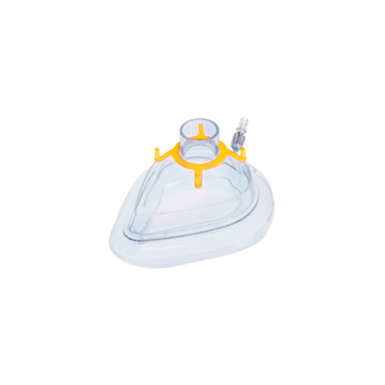 Cargue la imagen en el visor de la galería, Mascarilla facial para anestesia tamaño 3 (Amarilla) marca Respifix, uso pediátrico, con cojín inflable Fix Seal y válvula.
