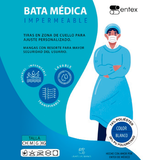 Bata Médica Impermeable Entex 100% Poliéster Laminado Con Poliuretano