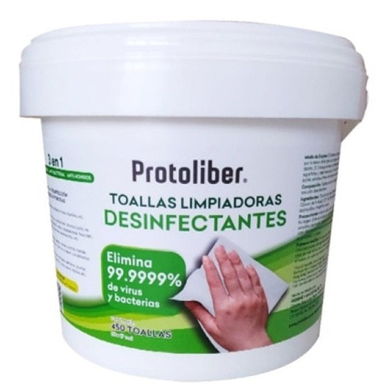 Toallas Sanitizantes Protoliber - Dispensador con 450 Toallitas