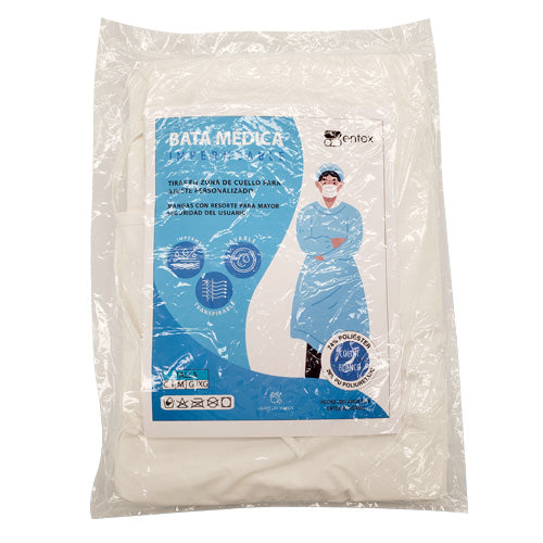 Cargue la imagen en el visor de la galería, Bata Médica Impermeable Entex 100% Poliéster Laminado Con Poliuretano

