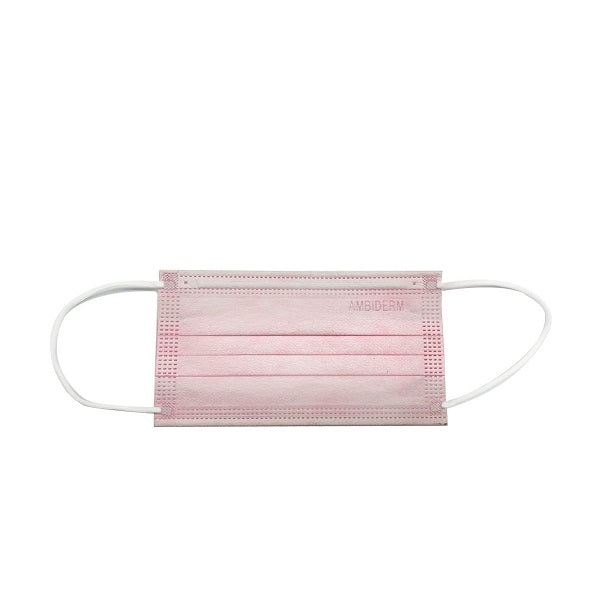 Cargue la imagen en el visor de la galería, Cubrebocas Ambiderm De 3 Pliegues C/Elástico Rosa Caja C/50 Piezas
