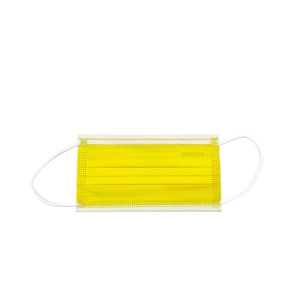 Cargue la imagen en el visor de la galería, Cubrebocas Ambiderm De 3 Pliegues C/Elástico Amarillo Caja C/50 Piezas
