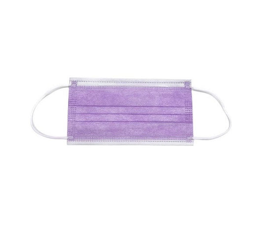 Cubrebocas Ambiderm De 3 Pliegues C/Elástico Morado Caja C/50 Piezas